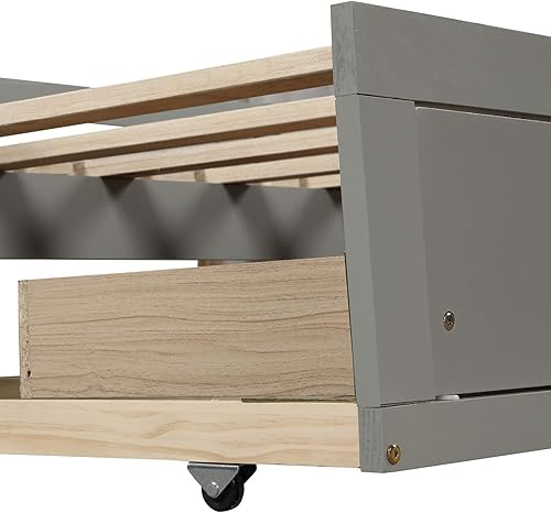 Miniatura 5 de Harper & Bright Designs Sofá cama individual con cama nido, sofá cama extensible con cajones de almacenamiento, sofá cama de madera individual a