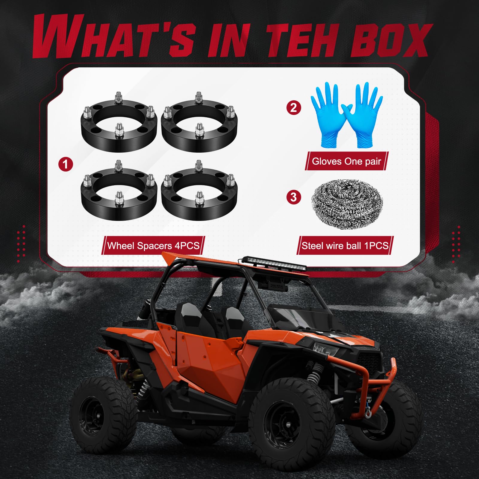 BDFHYK 4x156mm ATV Wheel Spacers 1.5 inch 4x6.15 Hubcentric Wheel Spacer Compatible with Polaris Ranger Polaris RZR Polaris Sportsman,Forged 4 Lug Wheel Adapters M12x1.5 & 131 mm Hub Bore, Set of 4