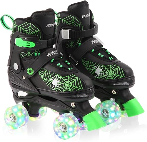 Miniatura 11 de Patines de ruedas Nattork para niños y niñas, patines cuádruples ajustables en 4 tallas para niños con ruedas iluminadas, genial regalo