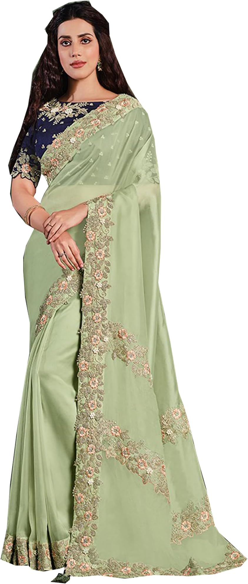 Bollywood Saree Party Wear Pakistani Designer Sari Wedding, Saree for Sanna Stone Work Saree Sari
