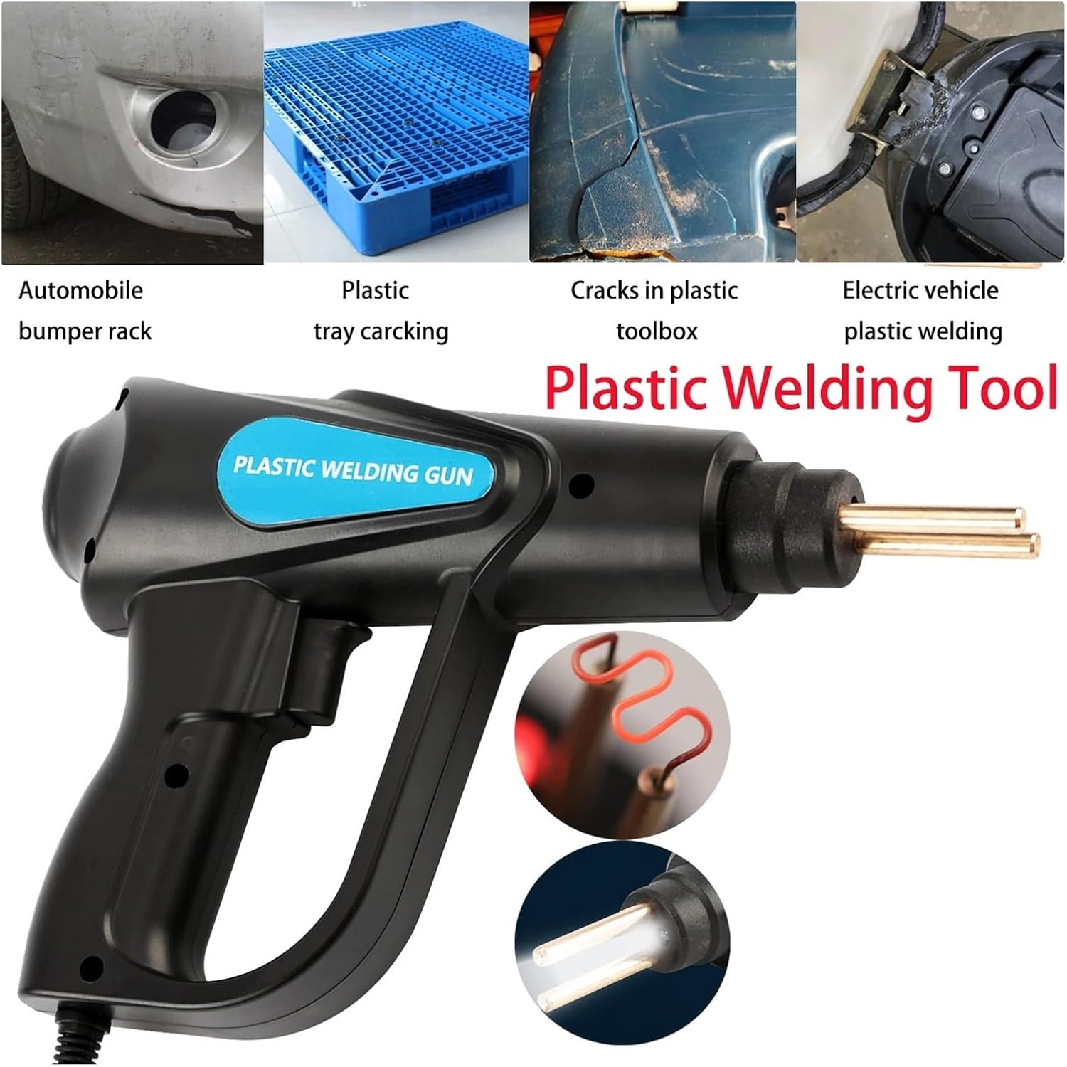 車バンパー修理キット 70W プラスチック溶接機 溶接ガン ホットステープラー ガレージツール はんだごて プラスチックバンパー用
