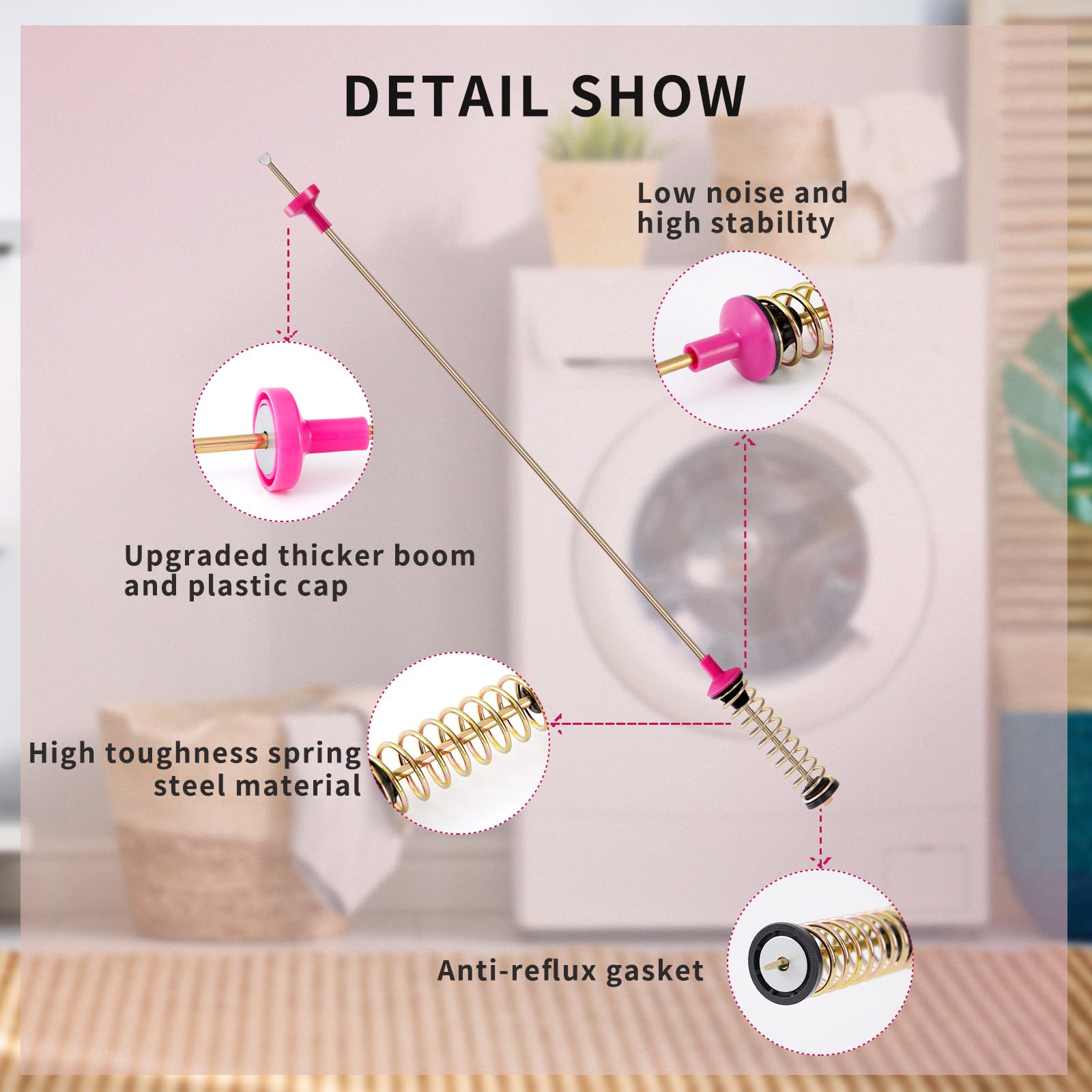 JUBAOPEN Upgrade DC9716350U Washer Suspension Rods Kit for Samsung