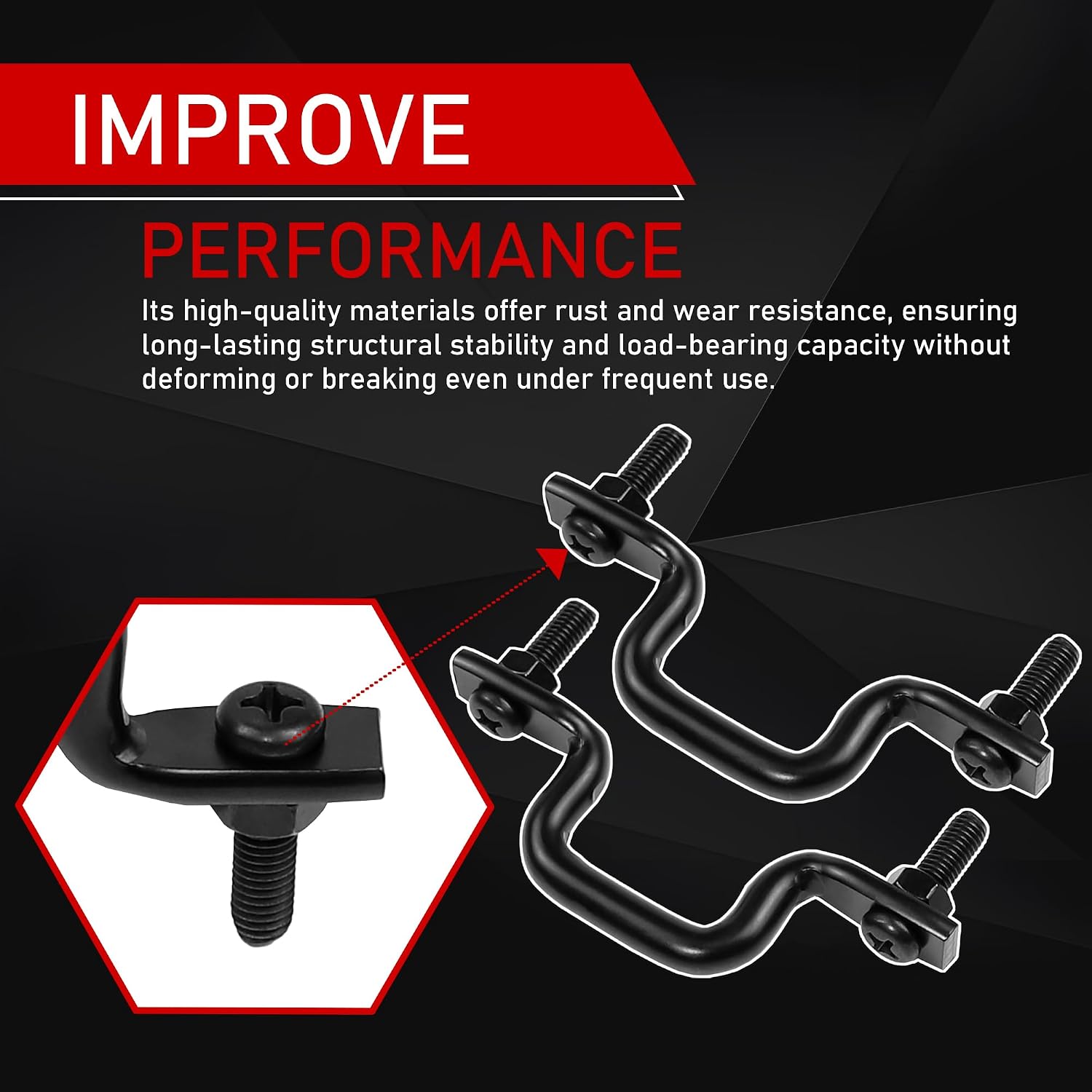 2PCS Steel Rear Bed Rope Tie Down Hooks Clips with Screw Compatible with 2019-2023 Ford Ranger Replaces KB3Z-21550A74-A W505594-S450B