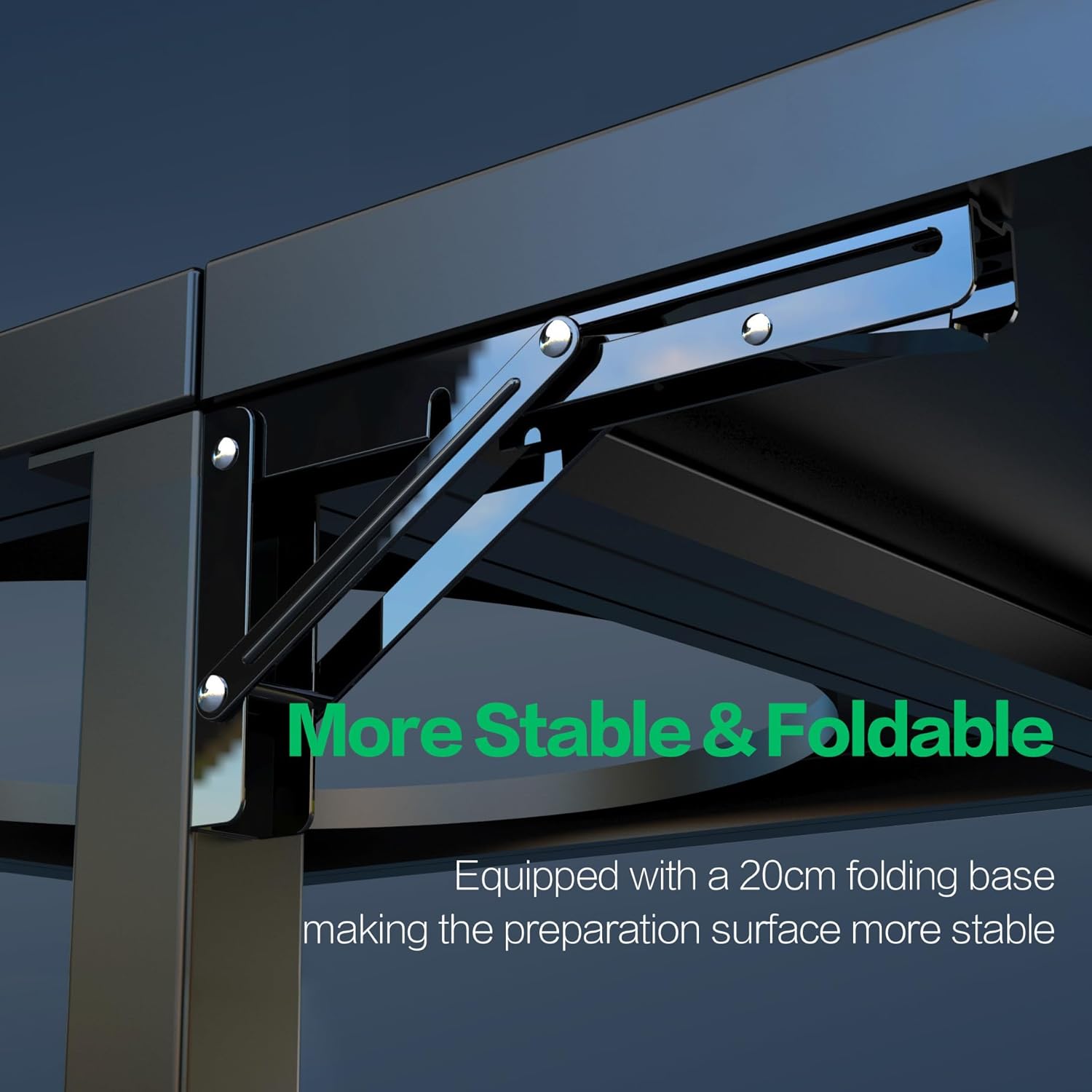 Outdoor Grill Table for Big Green Egg Accessories, Heavy Duty Metal Cart Prep Table with 3 inch Caster, Storage Shelf, Hooks, Compatible with Large Big Green Egg Grill