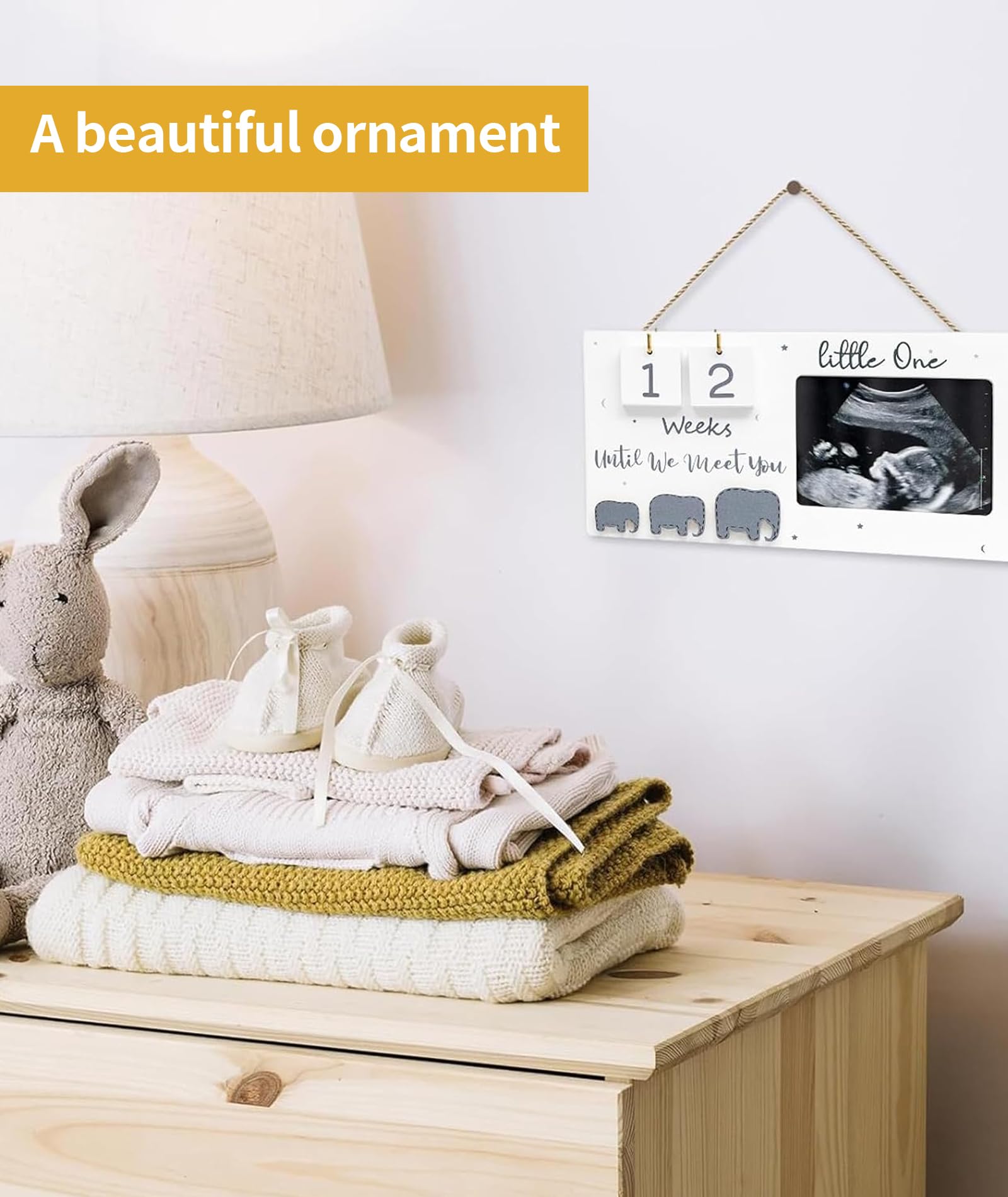GODSDWARES Sonogram Photo Frame, Mom to Be Gifts for Pregnant Women, Gift for Pregnant Woman, Wooden Ultrasound Picture Frame Keepsake for Expecting Parents 1