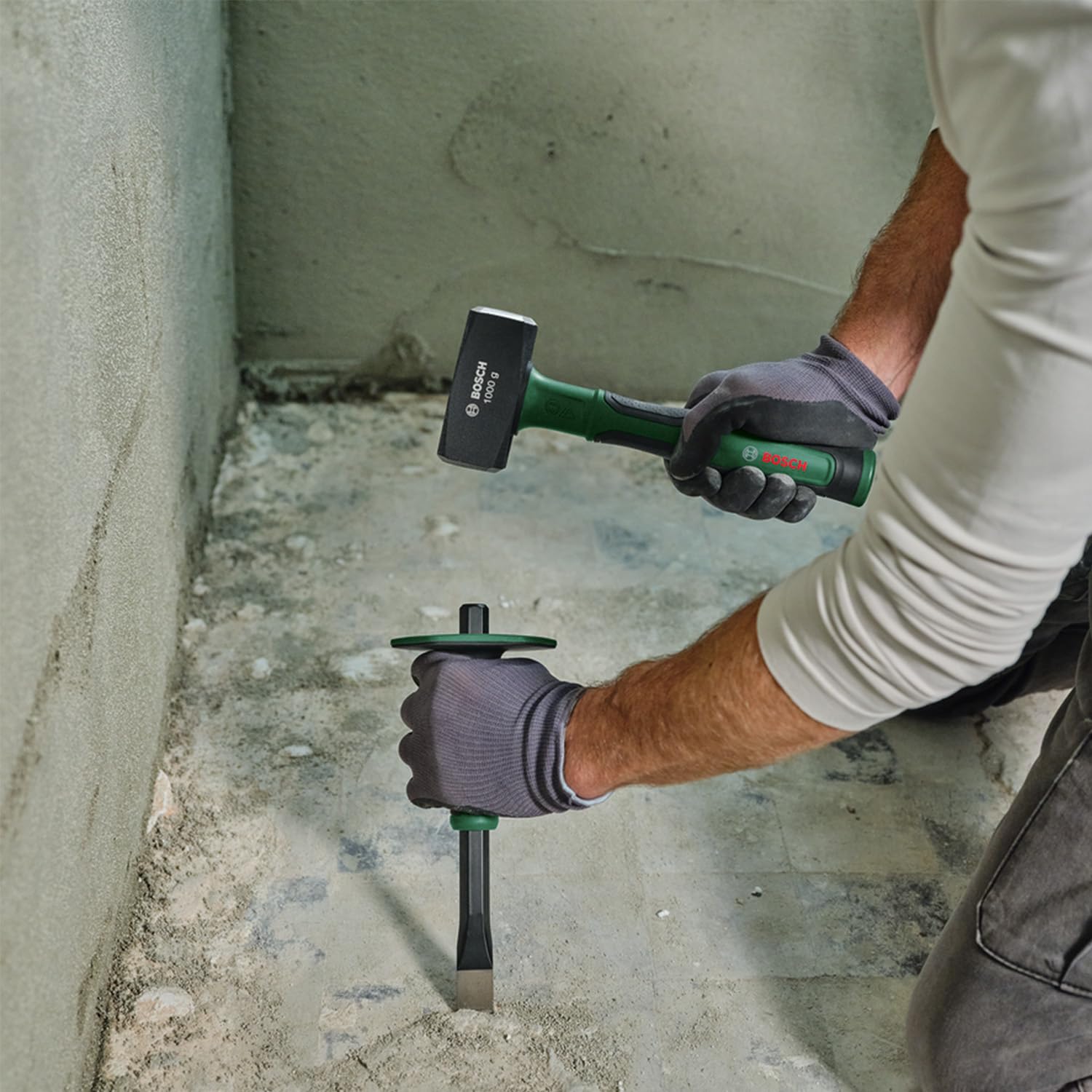 BOSCH 1000g Club Hammer Maximum Impact Power, Symmetric Carbon Steel Head, Ergonomic Soft Grip Handle For Comfort & Precision