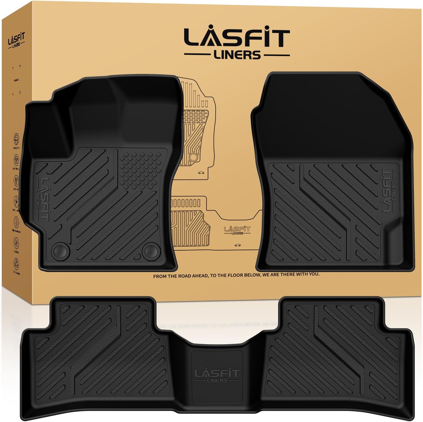 LASFIT Floor Mats Custom Fit for Toyota Corolla Hatchback 2019-2026, All-Weather Protection TPE 1st & 2nd Row Car Liners for Toyota Corolla Hatchback Accsessories, Black, Easy to Clean
