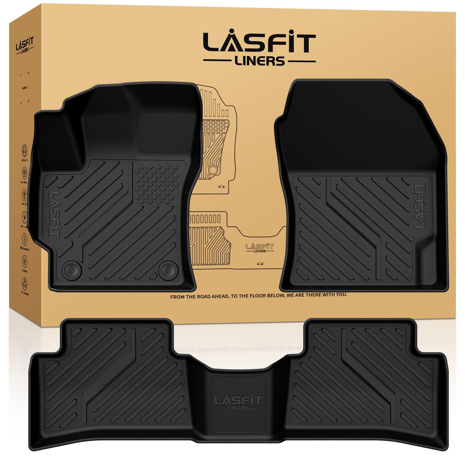 LASFIT Floor Mats Custom Fit for Toyota Corolla Hatchback 2019-2026 All-Weather Protection TPE 1st 2nd Row Car Liners