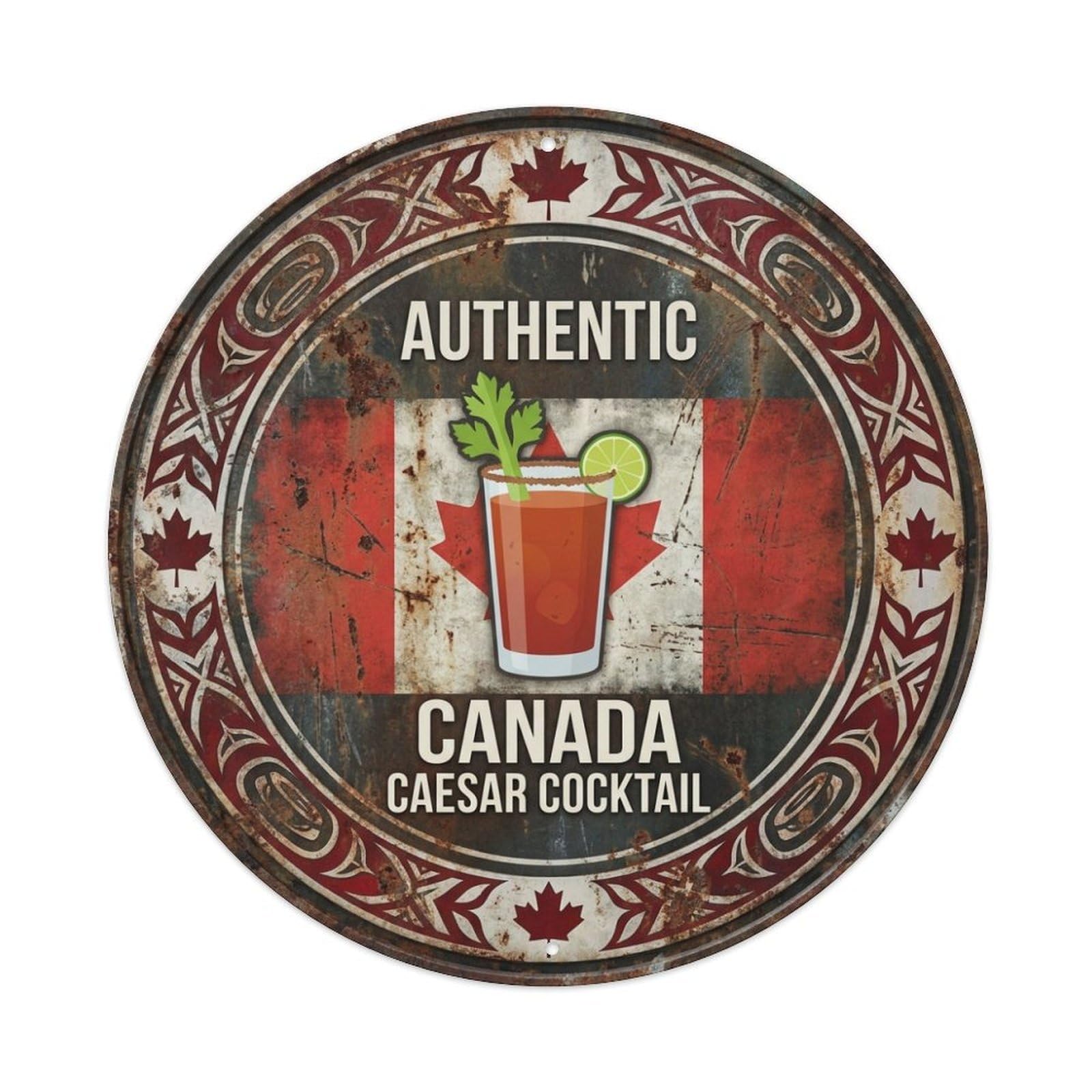 Olhnbad Style Canada Tomato Cocktail Travel Cold Beverage Cuisine Metal Tin Sign