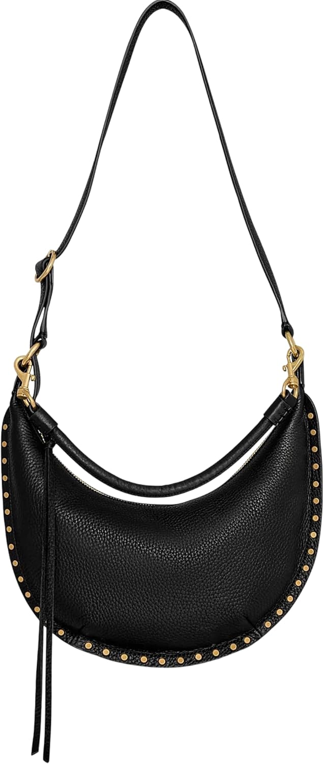 Rebecca Minkoff Darren Small Crescent Crossbody Bag, Women's Leather Shoulder Handbag Purse
