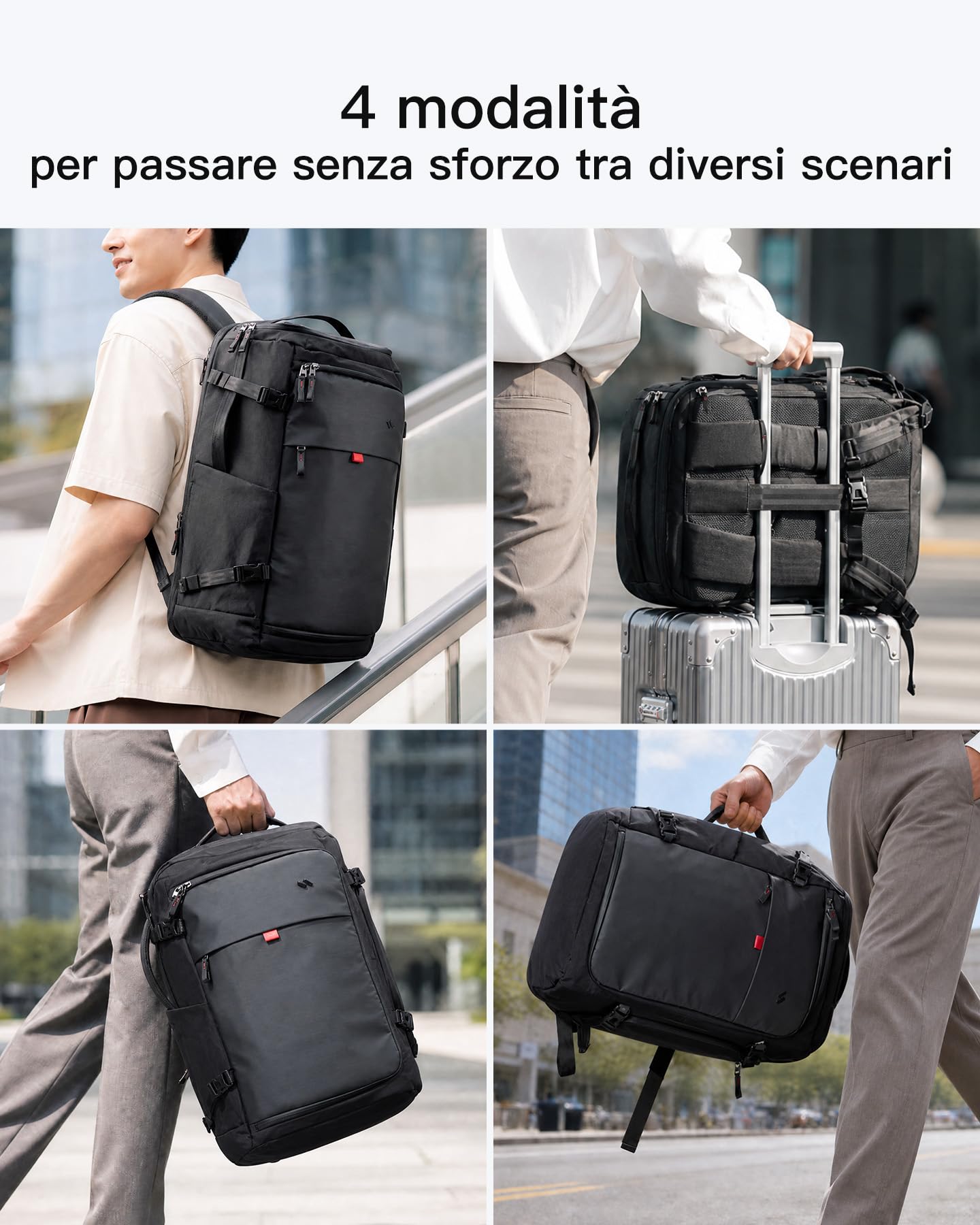 Inateck Zaino da Viaggio Leggero, Bbagaglio a Mano, Espandibile da 36 a 43L