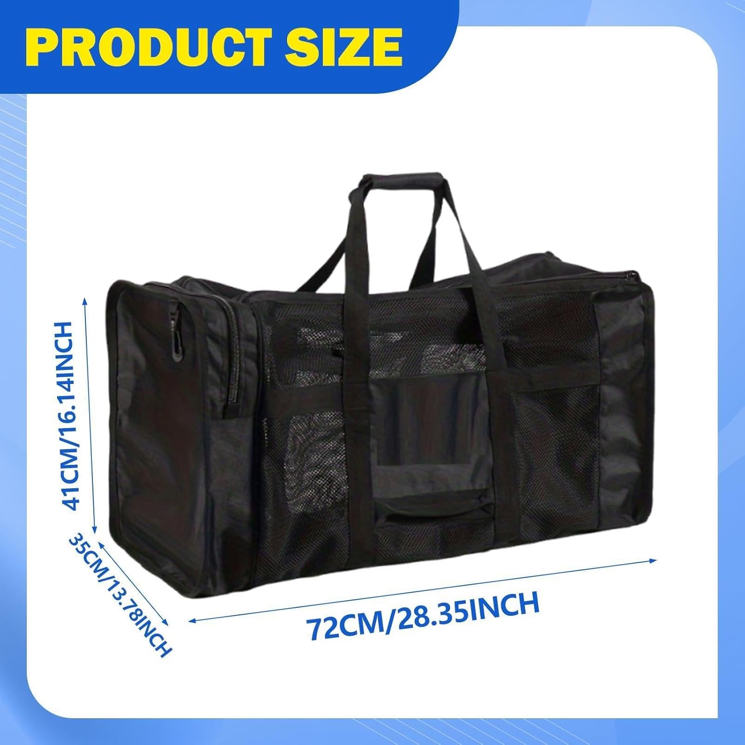 Mesh Dive Duffel Bag Beach Tote Breathable Multipurpose Zipper Handbag Scuba Gear Bag for Swimming Surfing Beach Activities