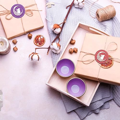 Miniatura 4 de CRASPIRE Sello de cera de conejo, sello de conejo, luna, rosa, sello de cobre, 1.181 in, cabeza de sello de latón extraíble retro con mango de