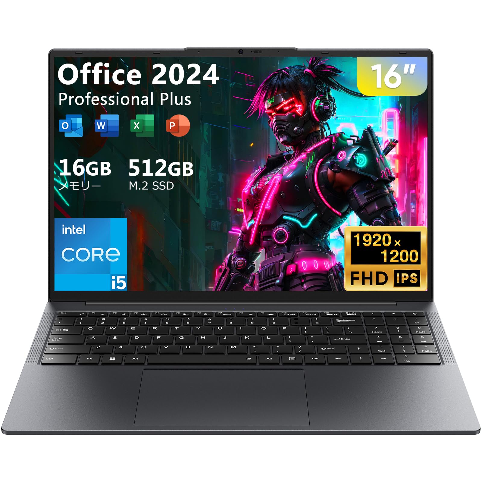 Amazon.co.jp: Eyy ノートパソコン Office 2024 搭載 16.0型 インテル