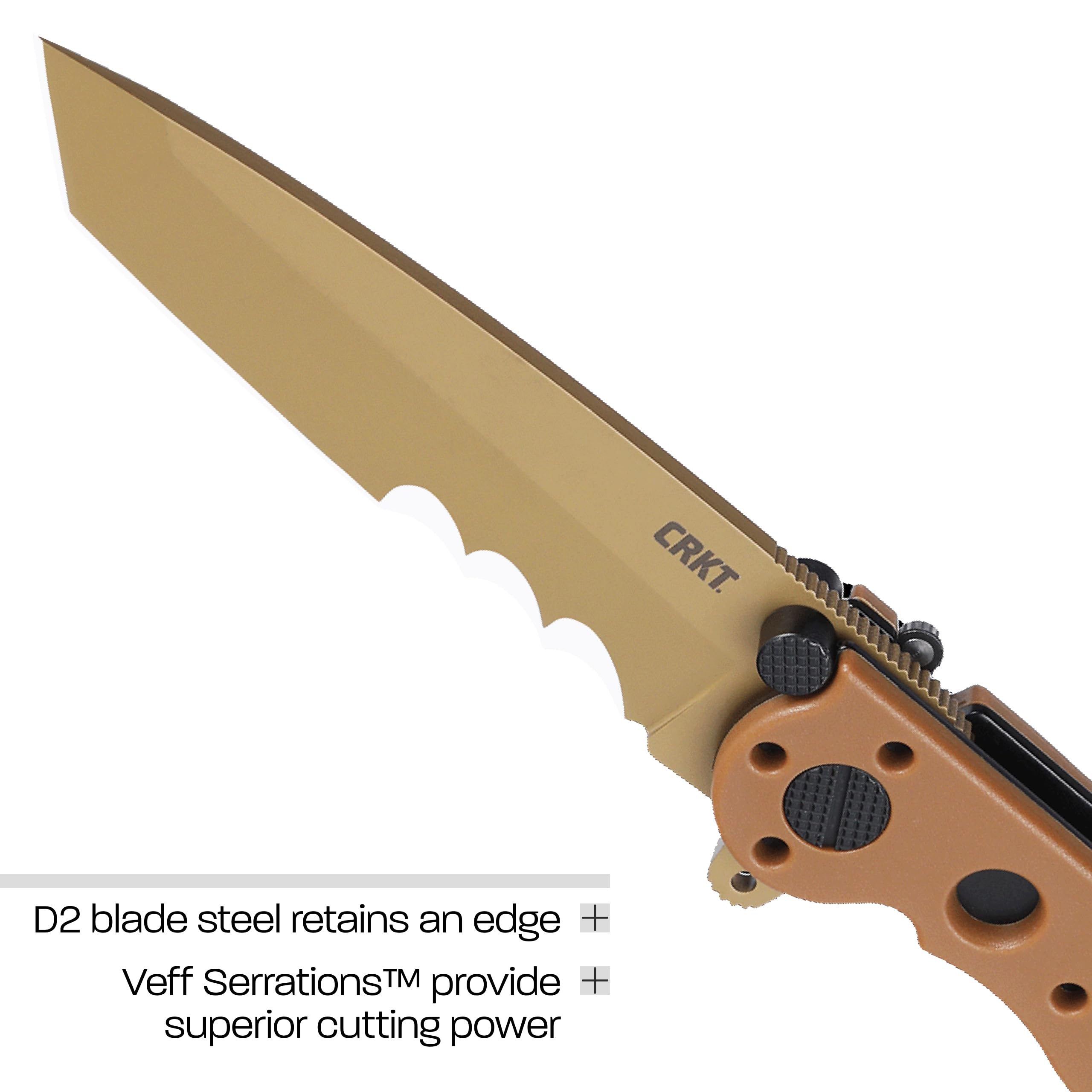 CRKT M16-10DZ Everyday Carry Klappmesser Tanto mit D2-Stahlklinge, glasverstärktem Nylongriff, Liner Lock, M16-10DZ