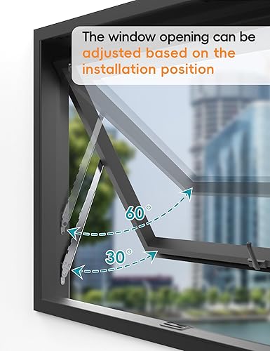 Miniatura 2 de Bisagras de ventana, soportes de ventana, cerradura de ventana, barra telescópica de múltiples ranuras para ventana colgada, SUS304, 1 par, 10