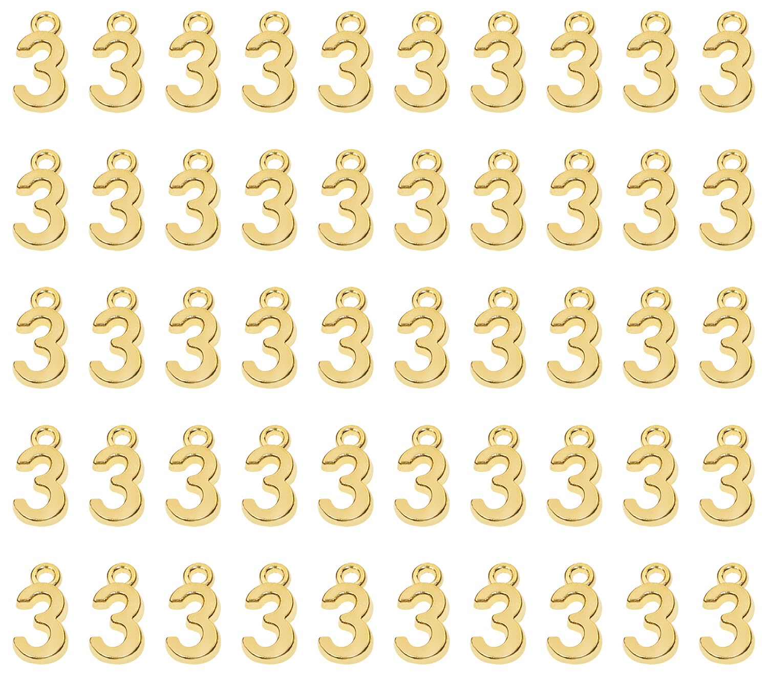 Shapenty Number 3 Charms Alloy Metal Number Charm Pendants for DIY Craft Keychain Brooch Bracelet Wristbands Necklace Earring Jewelry Making Finding,