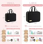 HOTOR Sac de toilette de voyage - Sac de toilette avec crochet pour femmes & Hommes, Maquillage Sac / Gros Comparatif, Imperméable pour les accessoires de voyage, Essentiels de Voyage, Petit, Noir