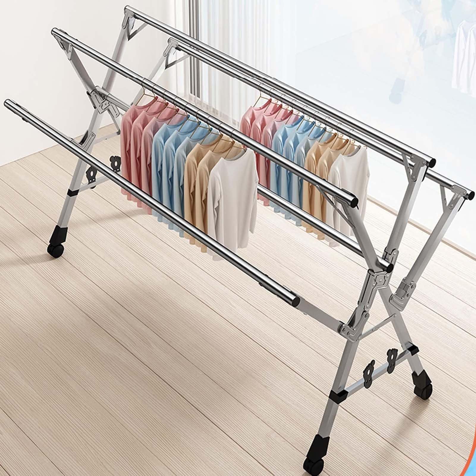 Étendoir à linge pour extérieur et intérieur en inox pliable