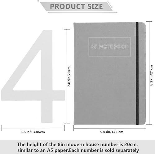Miniatura 116 de DEWEL Números flotantes de casa grandes de 8 pulgadas para exteriores, decoración de números de dirección de casa modernos negros para señalización
