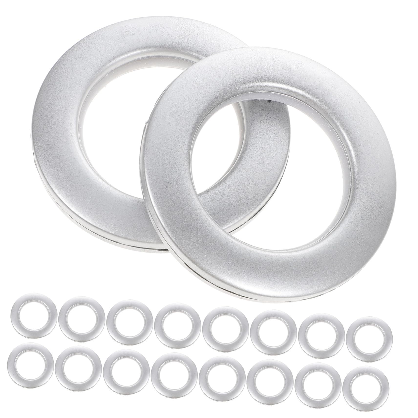 75 Anillos de Ojal para Cortinas de Plástico Plateado Deslizantes