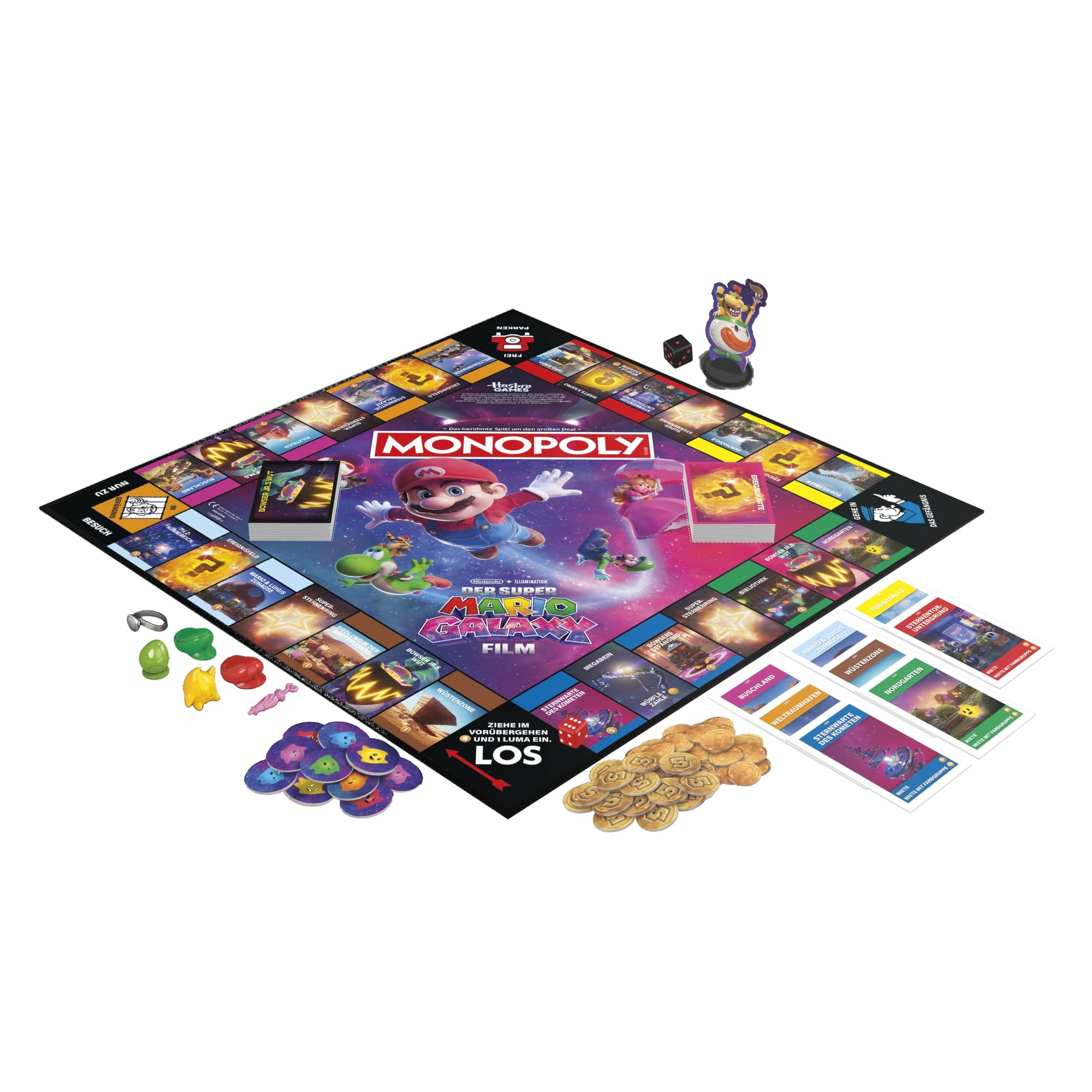 Monopoly: Super Mario Galaxy Film Edition gra planszowa I zabawne gry rodzinne dla dzieci, nastolatków, dorosłych | od 2 do 6 graczy | od 8 lat - wersja niemiecka