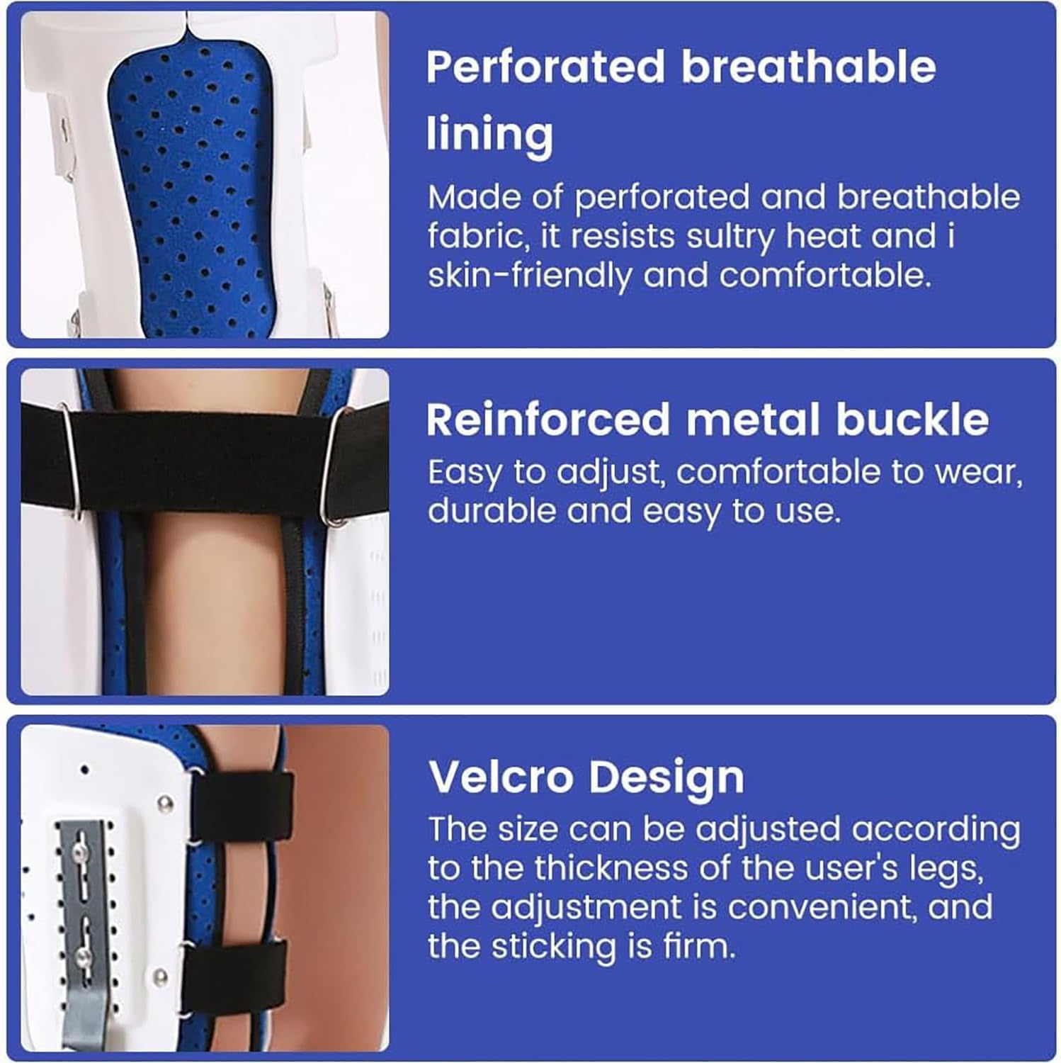 Soporte Fijo Ajustable para Articulación De Rodilla, Rodillera con Bisagras, Órtesis De Pie De Tobillo De Rodilla, Inmovilizador De Órtesis De Soporte De Rodilla Post Op, para Protección