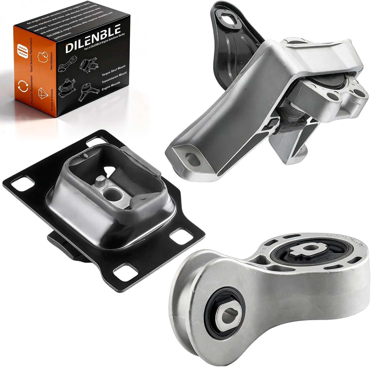 Engine Motor Mount & Trans Mount Replacement for 2012 2013 2014 2015 2016 2017 2018 Focus 2.0L L4, Engine Mount Set of 3 Replaces OE# 5S4Z6038AA CV6Z6068A AV6Z6068A 5S4Z6038BA 5S4Z6038BB