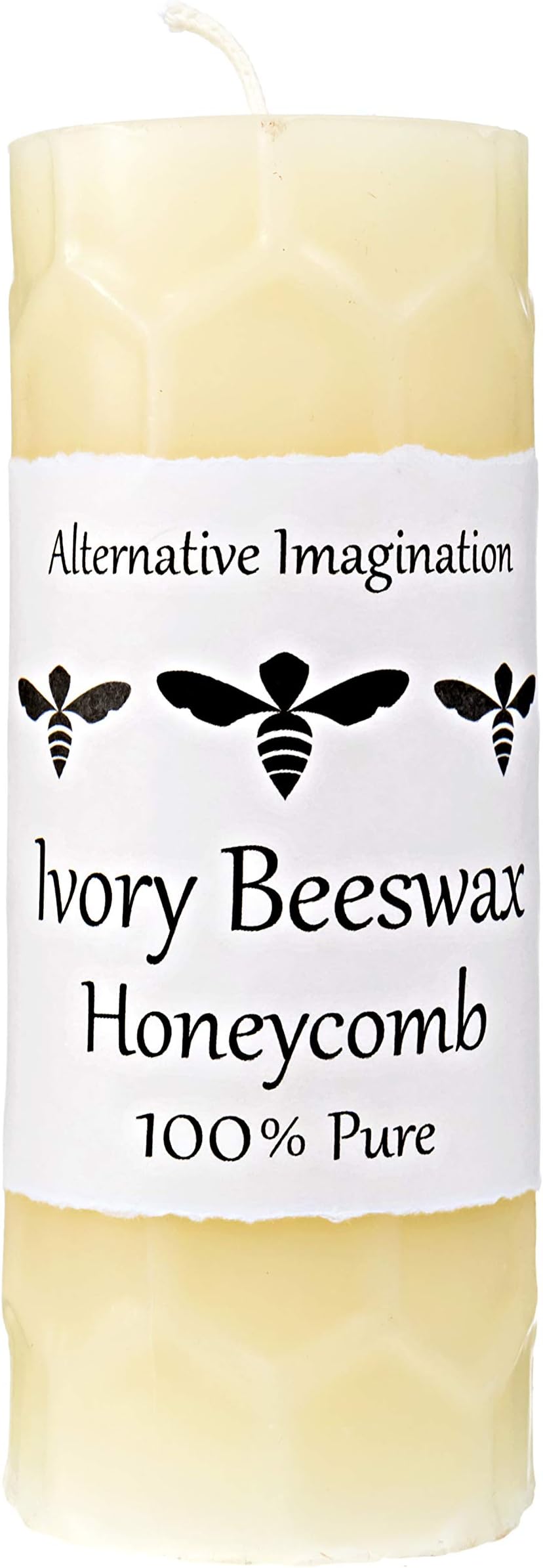 Honeycomb Ivory Beeswax Pillar Candle