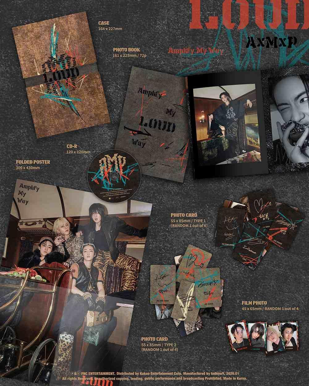 AxMxP Amplify My Way 1st Mini Album [LOUD Ver.] Photobook + CD + 2Photocard + Film Photo + Folded Poster (PASS)