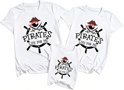 Pirate Family Matching Shirts - Pirates Life for Me Funny Graphic Shirt Family Matching Outfits Cruise Vacation Tees