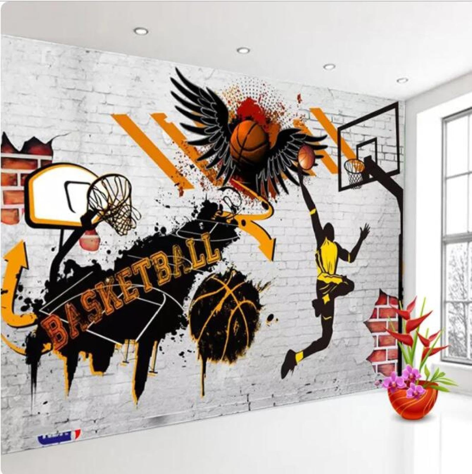 Malowidła ścienne 3D tapeta koszykówka plakat zdjęcie tło tapeta do sypialni ściany papierowy mural, 3D, 200 x 140 cm