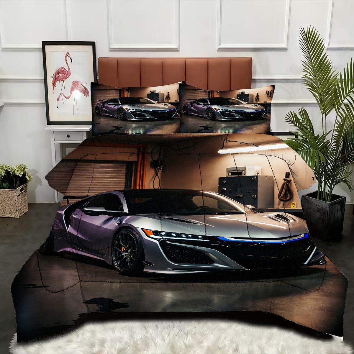 Couette 200 x 200 cm Tempérée Douceur et Lavable avec Imprimé Auto Relief