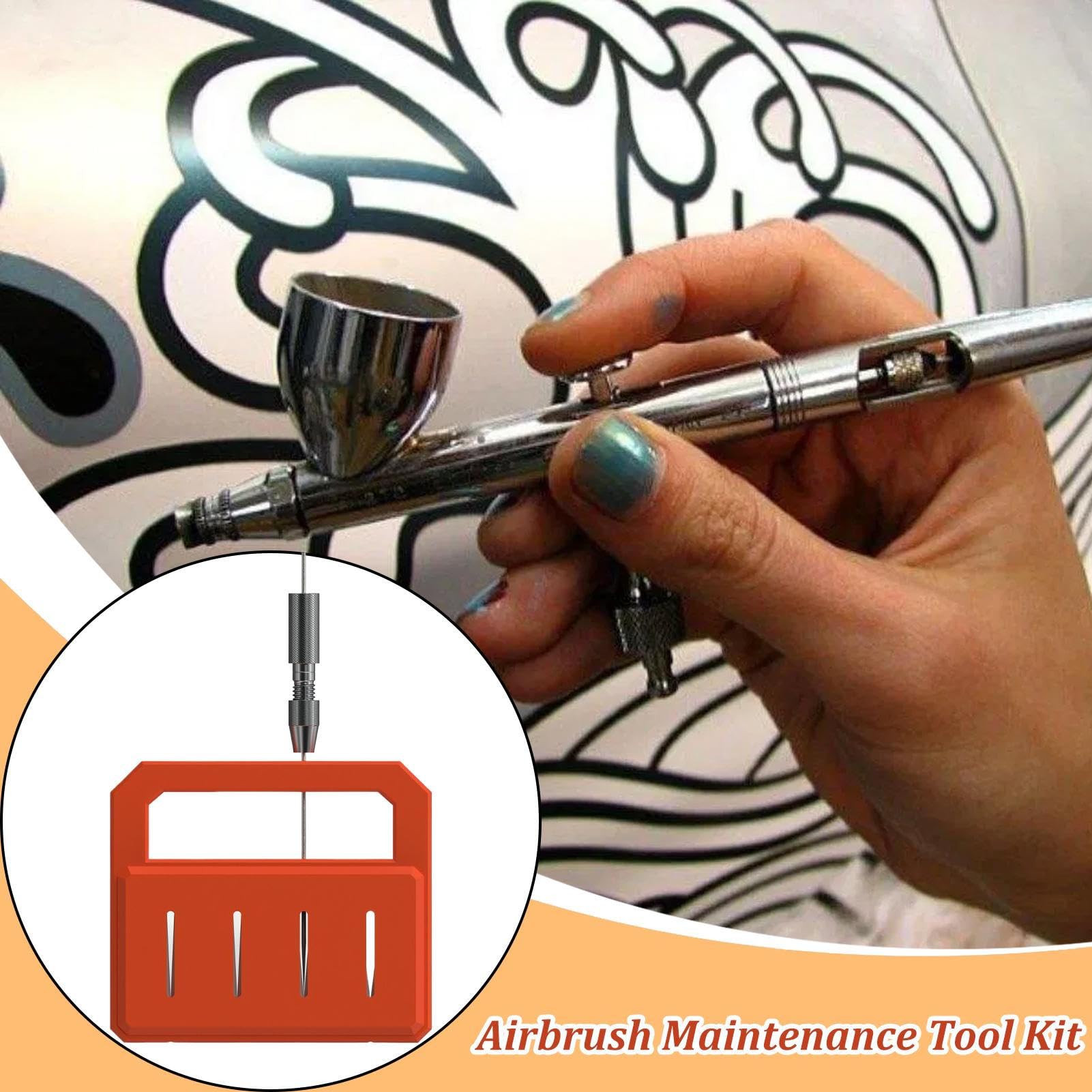 Outil d'Affûtage d'Aiguille d'Aérographe Kit de Restauration pour Pistolet | Kit d'Affûtage pour Design d'Ongles Réparation Automobile Coiffure Maquillage Industriel Peinture