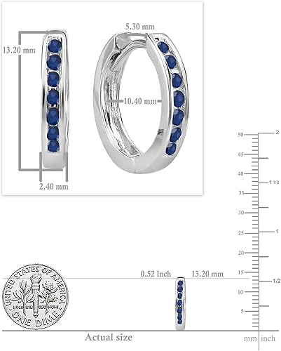 Miniatura 5 de Dazzlingrock Collection - Pendientes de aro pequeños de 0,18 quilates (10 quilates, oro blanco)