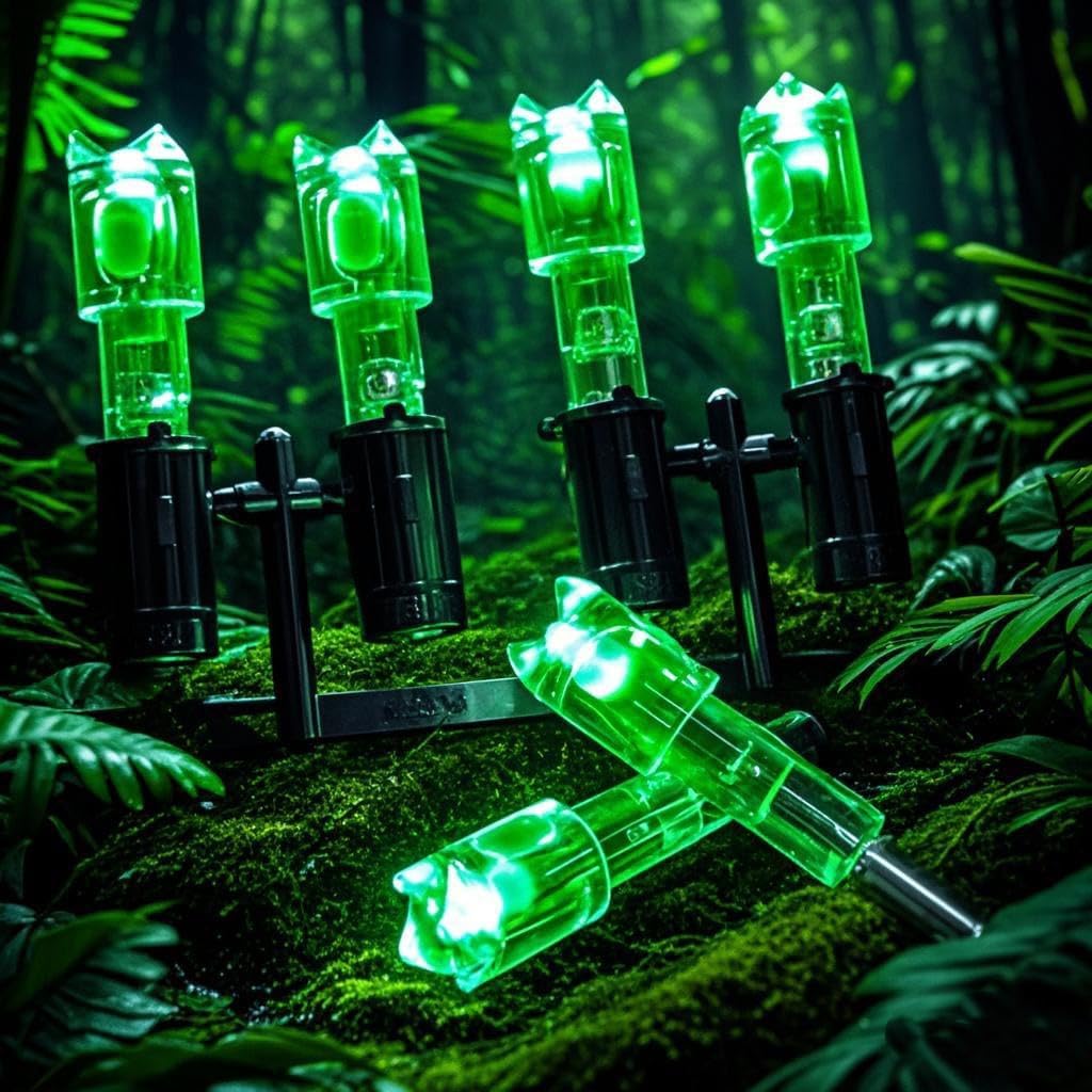 LightingU 12pcs Bolts Lighted Nocks with .285 .297 .300 .305 Bushings, High-Visibility LED Crossbow Accessories for Hunting On/Off Switch