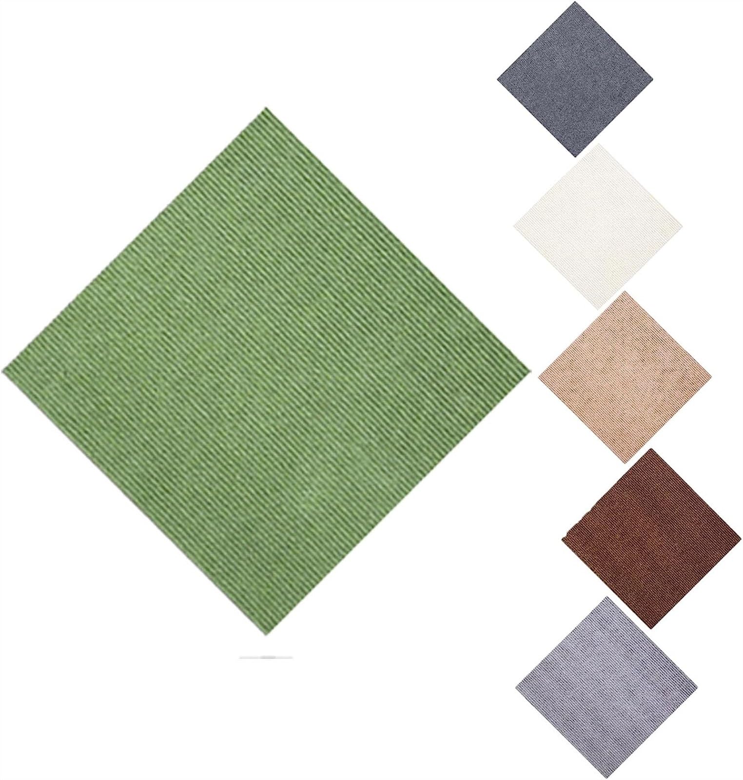 Cxvhsertwr Light Green Carpet Squares, Carpet Tiles 20X20in Self-Adhesive Multi-Purpose Squares(,16Pcs)