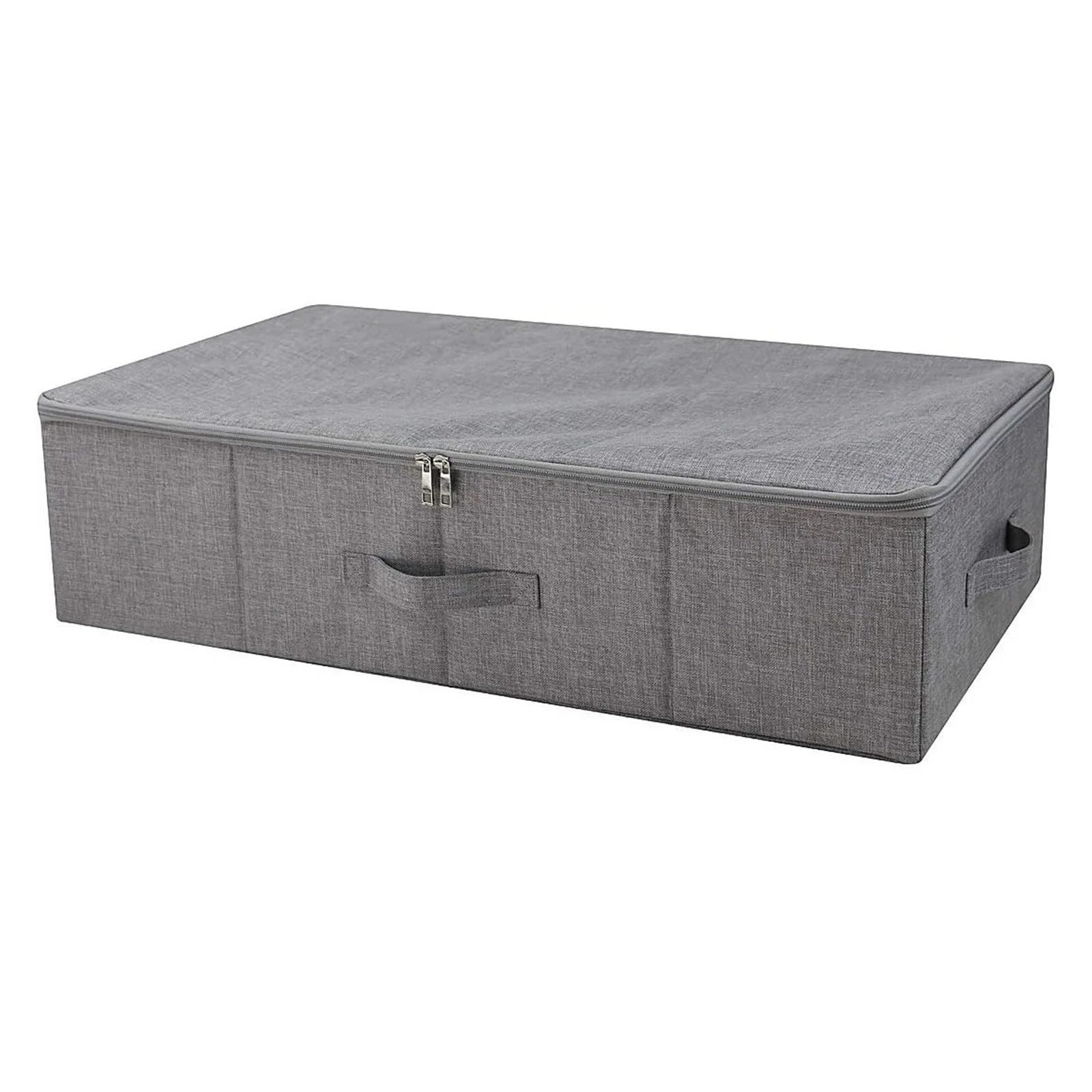 RRYPBOVG Foldable Blanket Storage Bags Under Bed Storage Container Closet Organizer With 3 Handles Sturdy Foldable Clothes Storage Bin Thick Fabric Blanket Storage Bag(Grey)