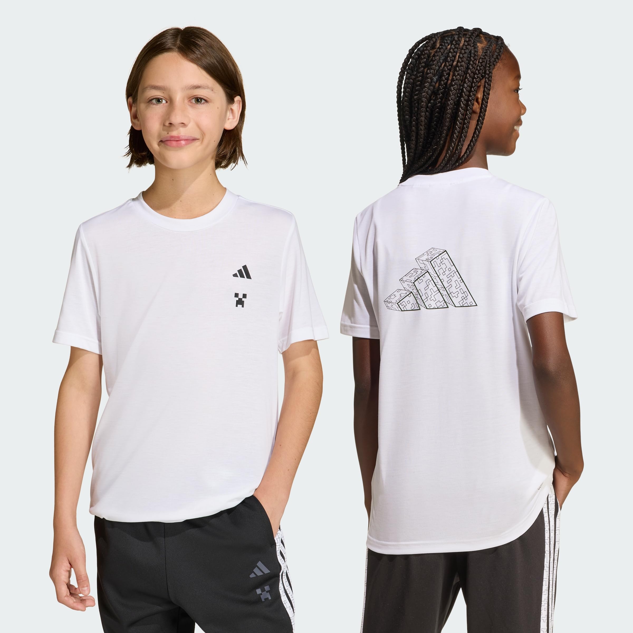adidas Unisex Kids Minecraft Training T-Shirt, White, 11-12 Years