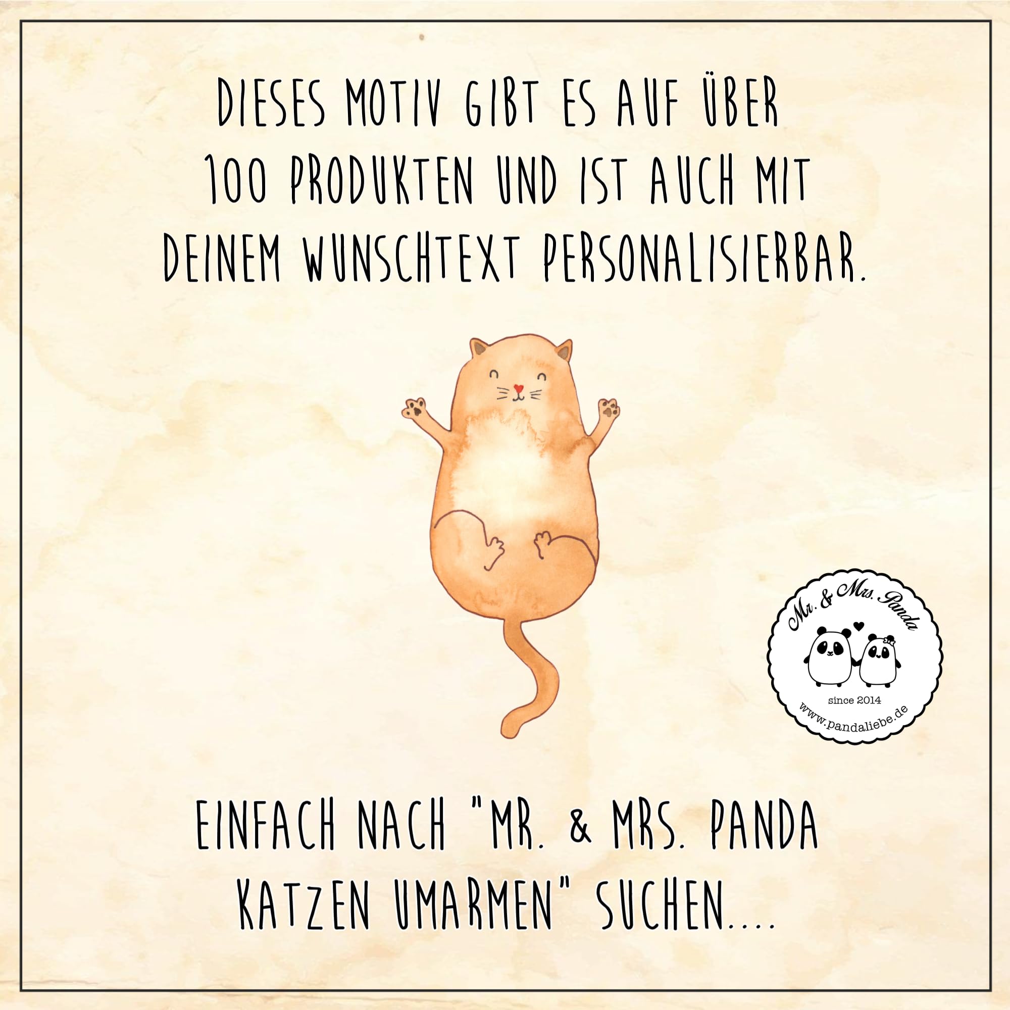 Mr. & Mrs. Panda Personalisierte Fussmatte Katze Umarmen 40 x 60 cm - Geschenke, Fußmatte personalisierbar, Katzen, Haustier, Cat, mit Namen, Familie, personalisiert, Schmutzfangmatte
