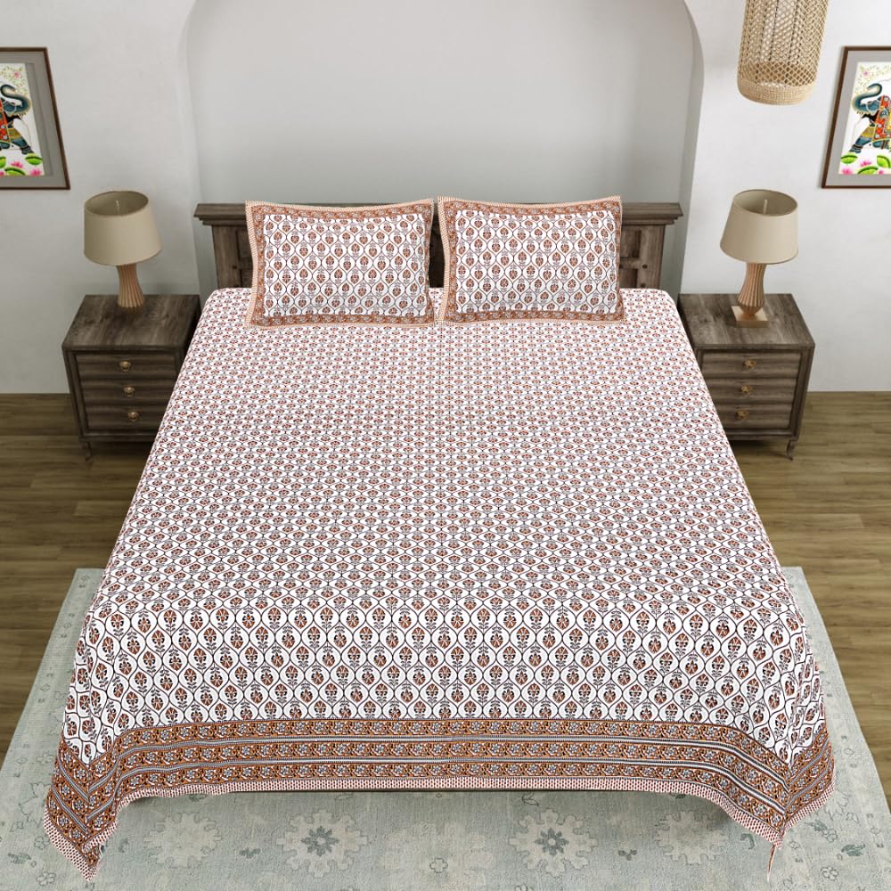 Living Roots Pure Cotton Bedsheets - Grey Paisley -22