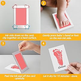 4-Pack Baby Inkless Hand and Footprint Kit Paw Nose Print Kit for Dogs Cats Pets Clean Touch Ink Pad for Baby Pets Newborn Keepsake Mess-Free Ink Pad