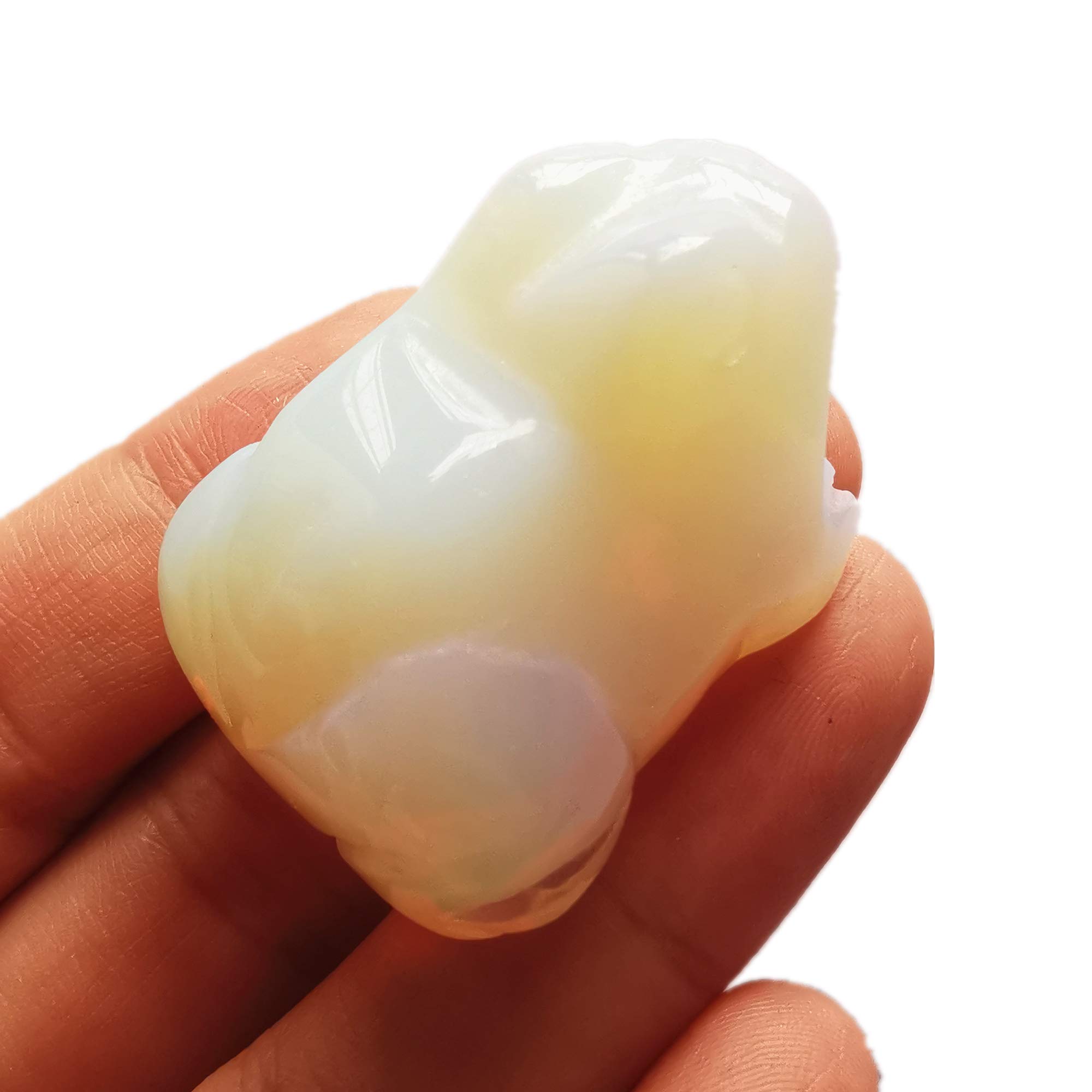 Manekieko Synthetic Opalite Frog Crystals and Healing Stone Figurines,38mm Hand Carved Pocket Animal Room Decor Gemstone - Image 2