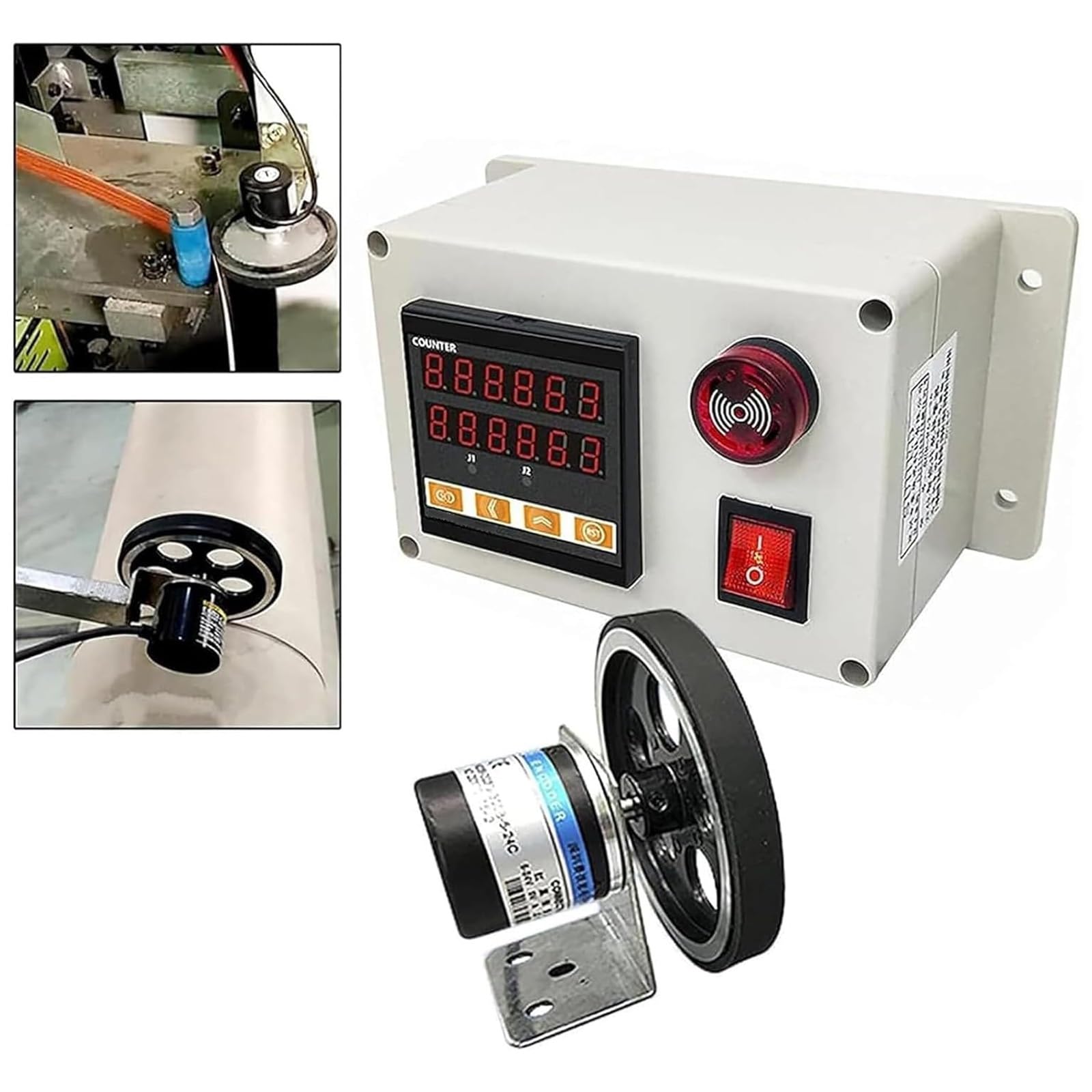 Contador digital de longitud, herramienta de medición de alta precisión con rueda rodante y zumbador, rango 0-999999, para cable, línea de pesca, hilo de seda