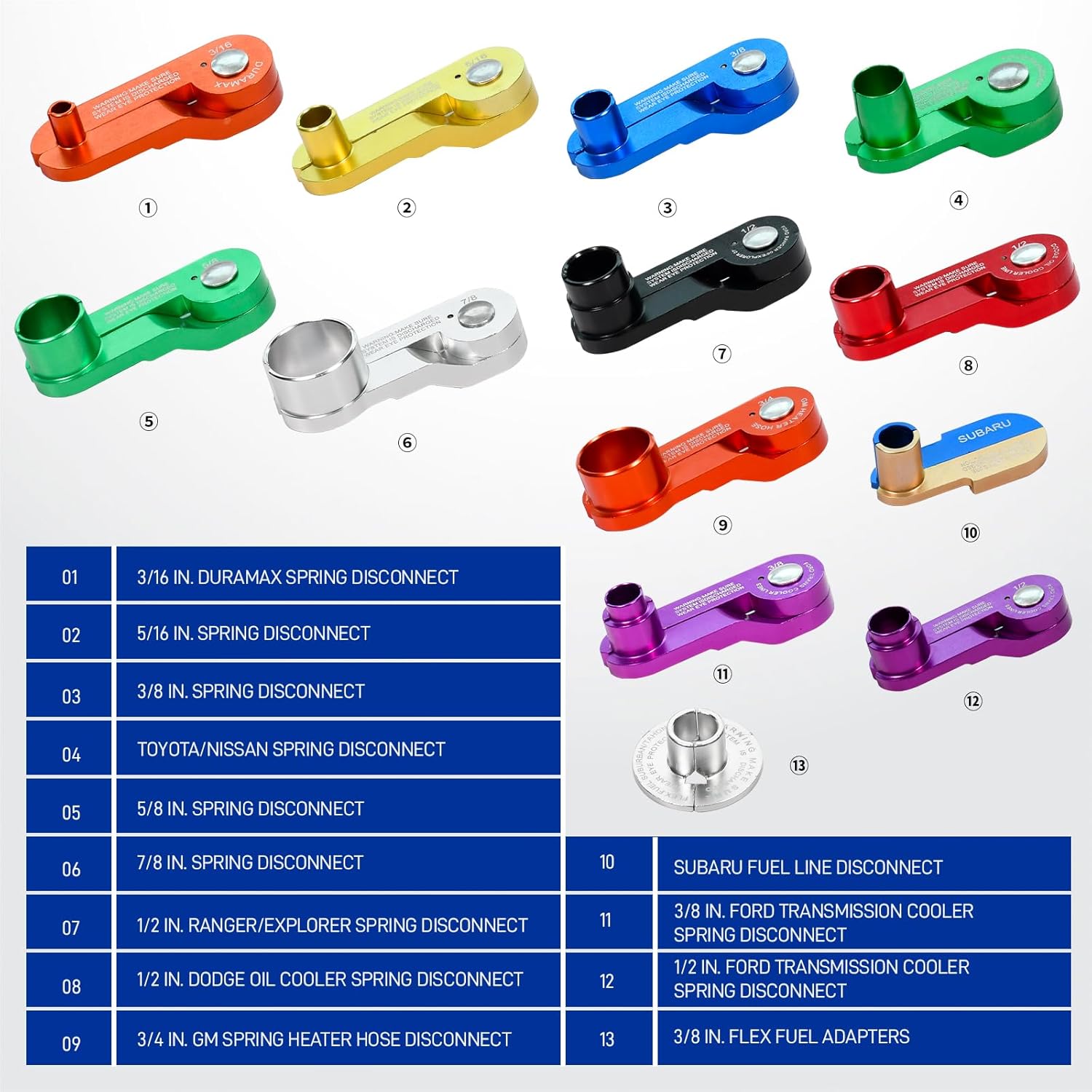 6 Size Durable Aluminum Fuel Line Disconnect Tools Work on Air Conditioning Lines and Quick Connect Fuel Lines