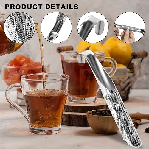 Miniatura 3 de Numola 2 Pack Long Handle Tea Infuser, Stainless Steel Tea Steeper for Loose Leaf Tea, Reusable Tea Diffuser for Loose Tea Single Cup