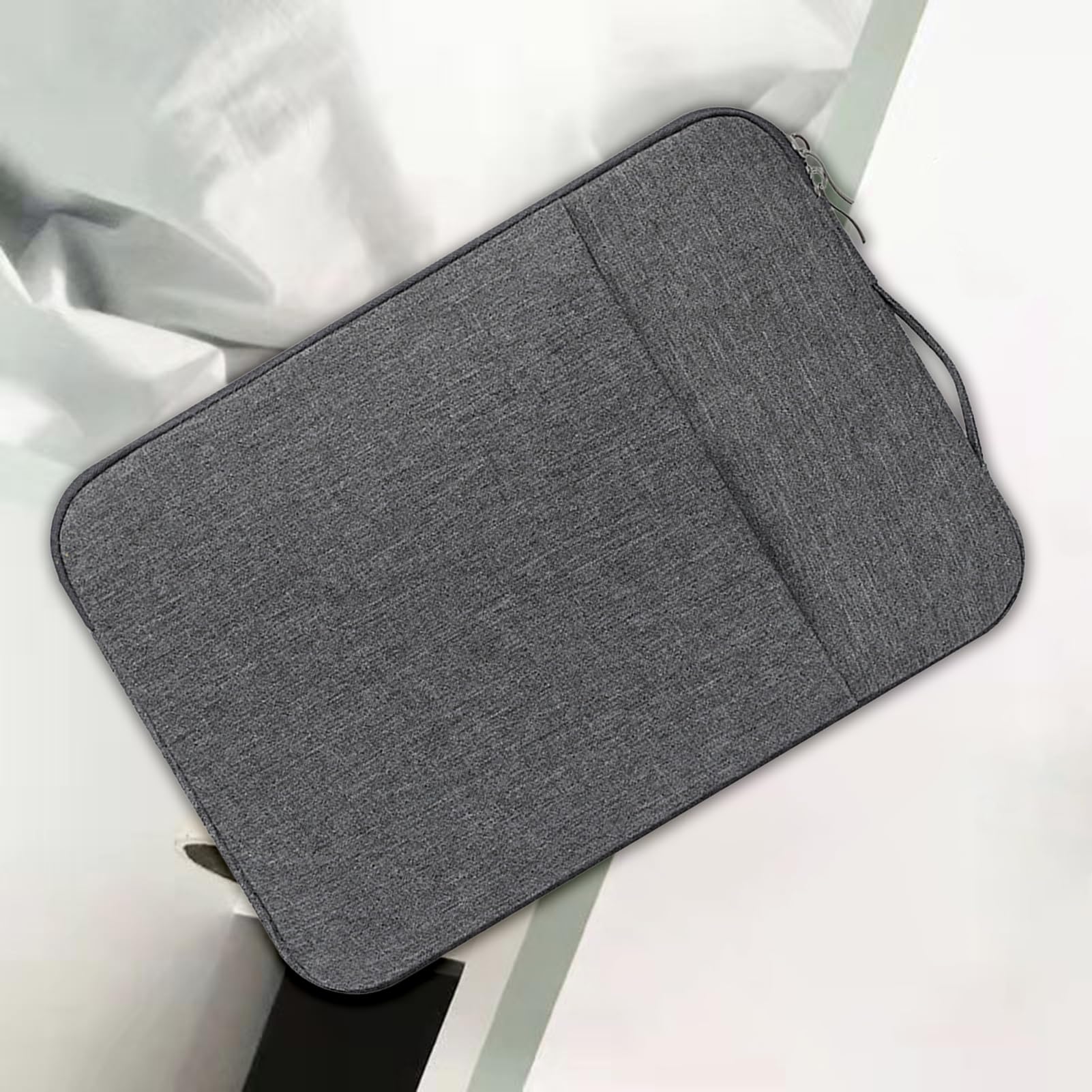 Borsa Porta PC Impermeabile In Oxford Grigio Chiaro, 13 Pollici, Con Manico E Tasca Frontale