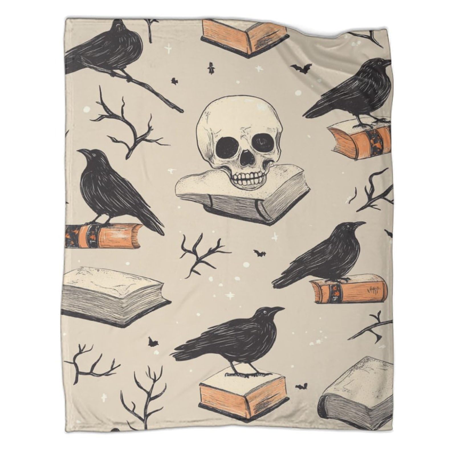 Couverture sherpa chaude corbeau en microfibre supérieure : finitions de prestige 180x200cm
