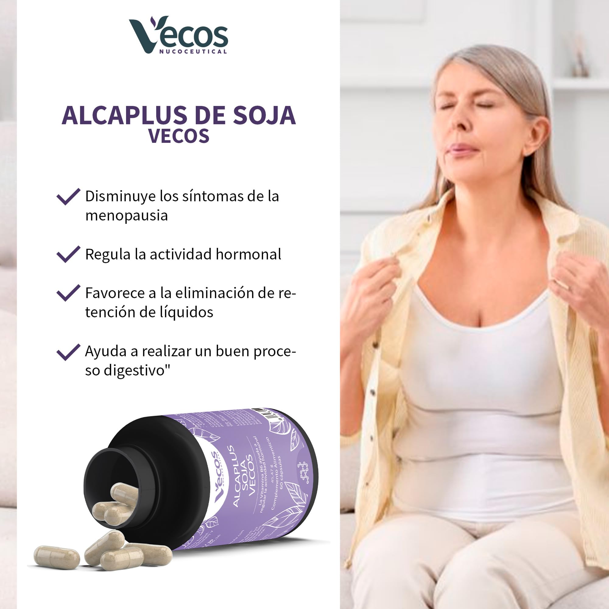 120 Cápsulas Isoflavonas de Soja + Extracto de Alcachofa - Soja - Ayuda a Combatir los Signos de la Menopausia - Propiedades Depurativas