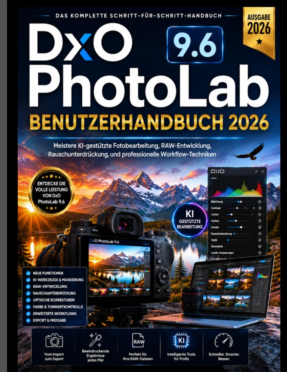 DxO PhotoLab 9.6 BENUTZERHANDBUCH 2026: Meistern Sie KI-gestützte Fotobearbeitung, RAW-Verarbeitung, Rauschunterdrückung und professionelle Workflow-Techniken